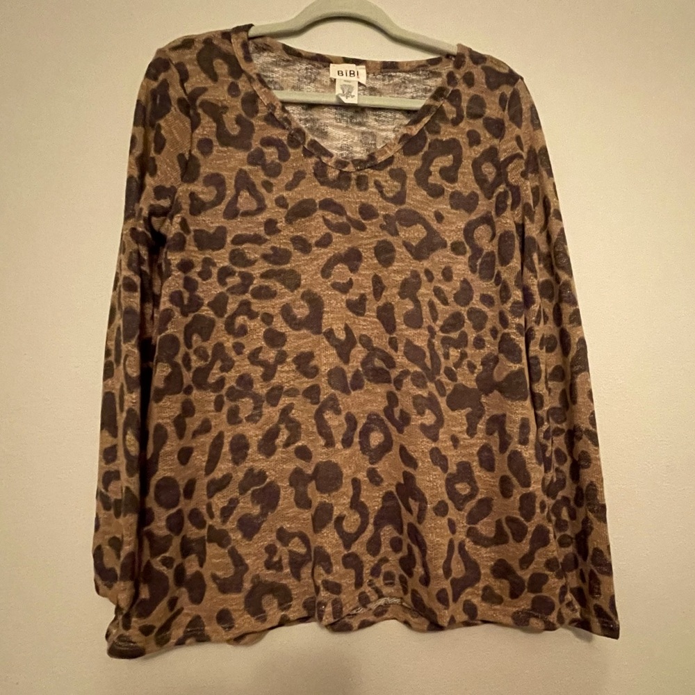 BiBi Leopard Animal Print Top Size XL NWT
